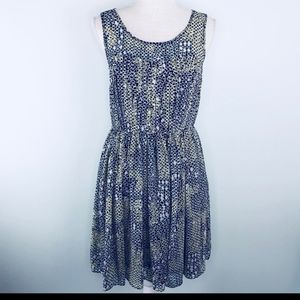 Gabby Skye Yellow, Blue & White Abstract Dress Sz16